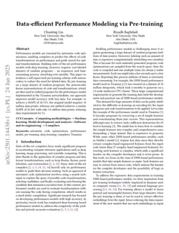 Data-efficient Performance Modeling via Pre-training