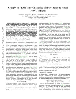 CheapNVS: Real-Time On-Device Narrow-Baseline Novel View Synthesis