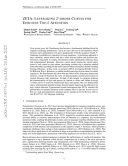 ZETA: Leveraging Z-order Curves for Efficient Top-k Attention