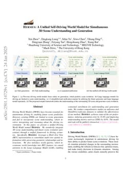 HERMES: A Unified Self-Driving World Model for Simultaneous 3D Scene Understanding and Generation