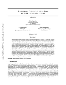 Unmasking Conversational Bias in AI Multiagent Systems