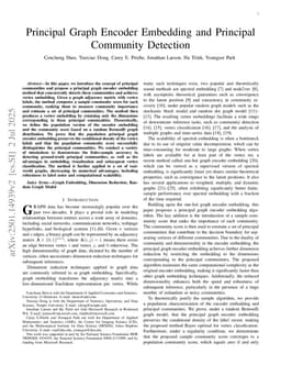 Principal Graph Encoder Embedding and Principal Community Detection