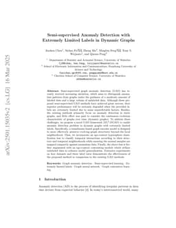 Semi-supervised Anomaly Detection with Extremely Limited Labels in Dynamic Graphs