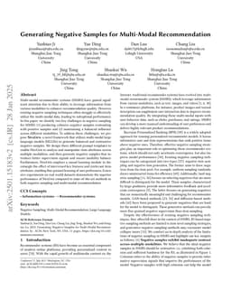 Generating Negative Samples for Multi-Modal Recommendation