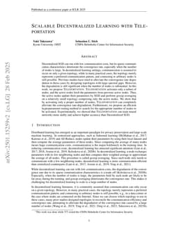 Scalable Decentralized Learning with Teleportation