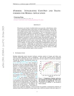 iFormer: Integrating ConvNet and Transformer for Mobile Application