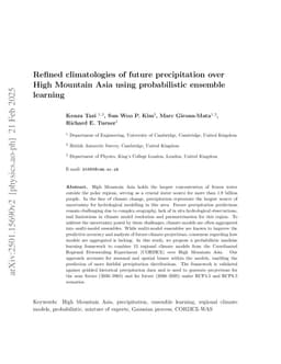Refined climatologies of future precipitation over High Mountain Asia using probabilistic ensemble learning
