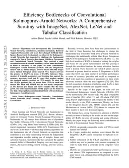 Efficiency Bottlenecks of Convolutional Kolmogorov-Arnold Networks: A Comprehensive Scrutiny with ImageNet, AlexNet, LeNet and Tabular Classification