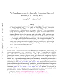 Are Transformers Able to Reason by Connecting Separated Knowledge in Training Data?