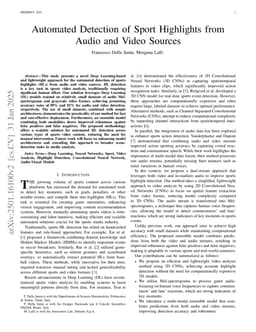 Automated Detection of Sport Highlights from Audio and Video Sources