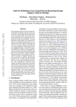 AdaCoT: Rethinking Cross-Lingual Factual Reasoning through Adaptive Chain-of-Thought