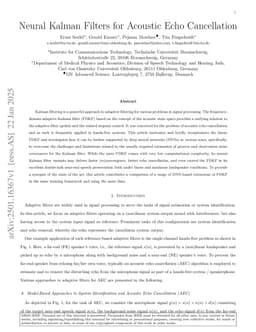 Neural Kalman Filters for Acoustic Echo Cancellation