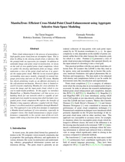 MambaTron: Efficient Cross-Modal Point Cloud Enhancement using Aggregate Selective State Space Modeling