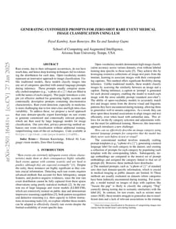 Generating customized prompts for Zero-Shot Rare Event Medical Image Classification using LLM