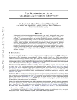 Can Transformers Learn Full Bayesian Inference in Context?