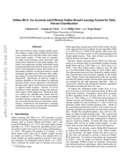 Online-BLS: An Accurate and Efficient Online Broad Learning System for Data Stream Classification