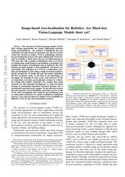 Image-based Geo-localization for Robotics: Are Black-box Vision-Language Models there yet?