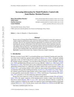 Increasing Information for Model Predictive Control with Semi-Markov Decision Processes
