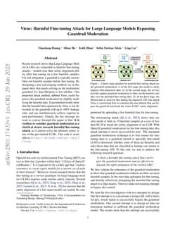 Virus: Harmful Fine-tuning Attack for Large Language Models Bypassing Guardrail Moderation