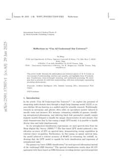 Reflections on "Can AI Understand Our Universe?"