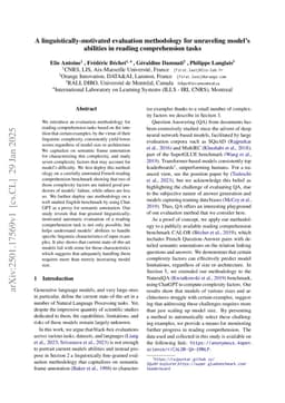 A linguistically-motivated evaluation methodology for unraveling model's abilities in reading comprehension tasks