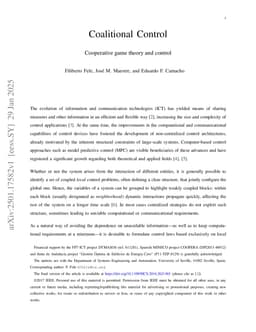 Coalitional Control: Cooperative game theory and control
