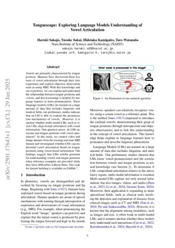 Tonguescape: Exploring Language Models Understanding of Vowel Articulation