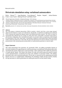 Drivetrain simulation using variational autoencoders
