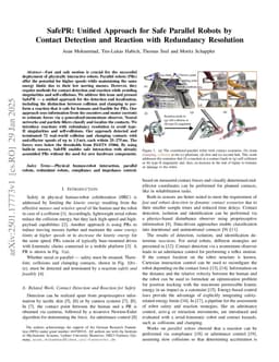 SafePR: Unified Approach for Safe Parallel Robots by Contact Detection and Reaction with Redundancy Resolution
