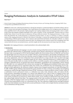 Ranging Performance Analysis in Automotive DToF Lidars