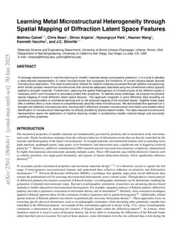 Learning Metal Microstructural Heterogeneity through Spatial Mapping of Diffraction Latent Space Features