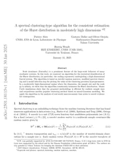 A spectral clustering-type algorithm for the consistent estimation of the Hurst distribution in moderately high dimensions