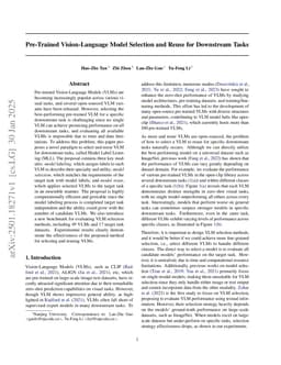 Vision-Language Model Selection and Reuse for Downstream Adaptation