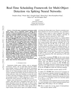 Real Time Scheduling Framework for Multi Object Detection via Spiking Neural Networks