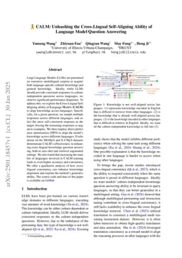 CALM: Unleashing the Cross-Lingual Self-Aligning Ability of Language Model Question Answering