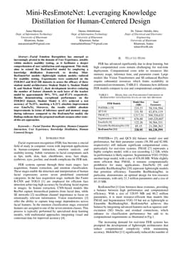Mini-ResEmoteNet: Leveraging Knowledge Distillation for Human-Centered Design