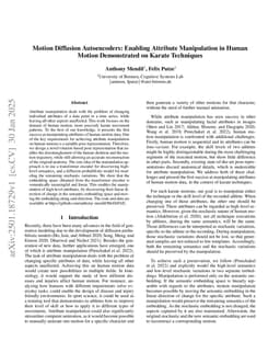 Motion Diffusion Autoencoders: Enabling Attribute Manipulation in Human Motion Demonstrated on Karate Techniques