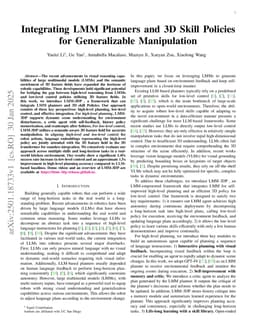 Integrating LMM Planners and 3D Skill Policies for Generalizable Manipulation