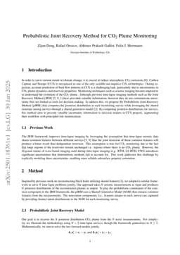 Probabilistic Joint Recovery Method for CO$_2$ Plume Monitoring