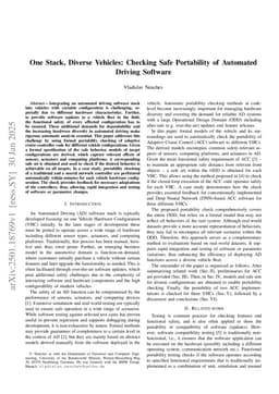 One Stack, Diverse Vehicles: Checking Safe Portability of Automated Driving Software