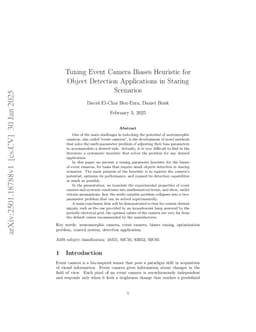 Tuning Event Camera Biases Heuristic for Object Detection Applications in Staring Scenarios