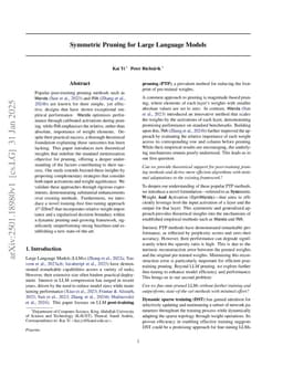 Symmetric Pruning of Large Language Models