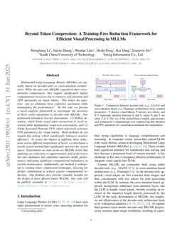 Beyond Token Compression: A Training-Free Reduction Framework for Efficient Visual Processing in MLLMs