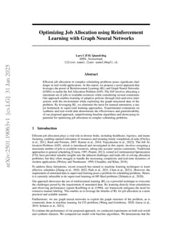 Optimizing Job Allocation using Reinforcement Learning with Graph Neural Networks