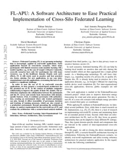 FL-APU: A Software Architecture to Ease Practical Implementation of Cross-Silo Federated Learning