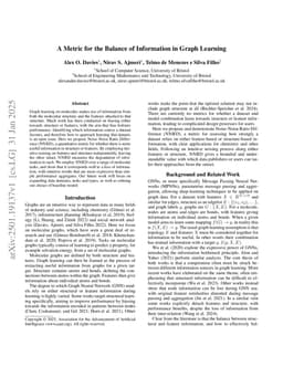 A Metric for the Balance of Information in Graph Learning