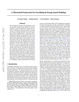 A theoretical framework for overfitting in energy-based modeling
