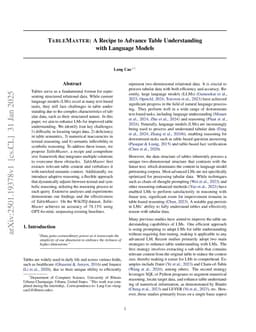 TableMaster: A Recipe to Advance Table Understanding with Language Models