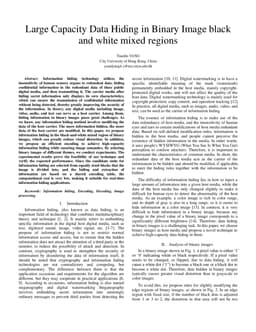 Large Capacity Data Hiding in Binary Image black and white mixed regions