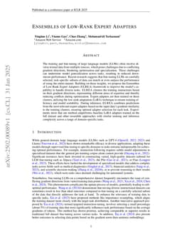 Ensembles of Low-Rank Expert Adapters